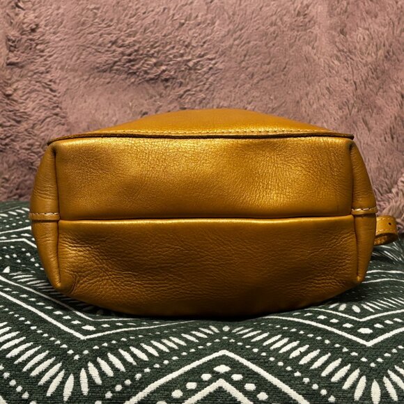 Portland Leather Goods PLG UNICORN Honeycomb gold Zippered Mini Crossbody Tote - Picture 6 of 15